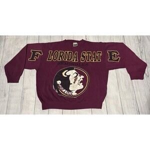 Vintage Florida State Seminoles Sweatshirt Size XL Big Logo Bold Word Tultex HTF